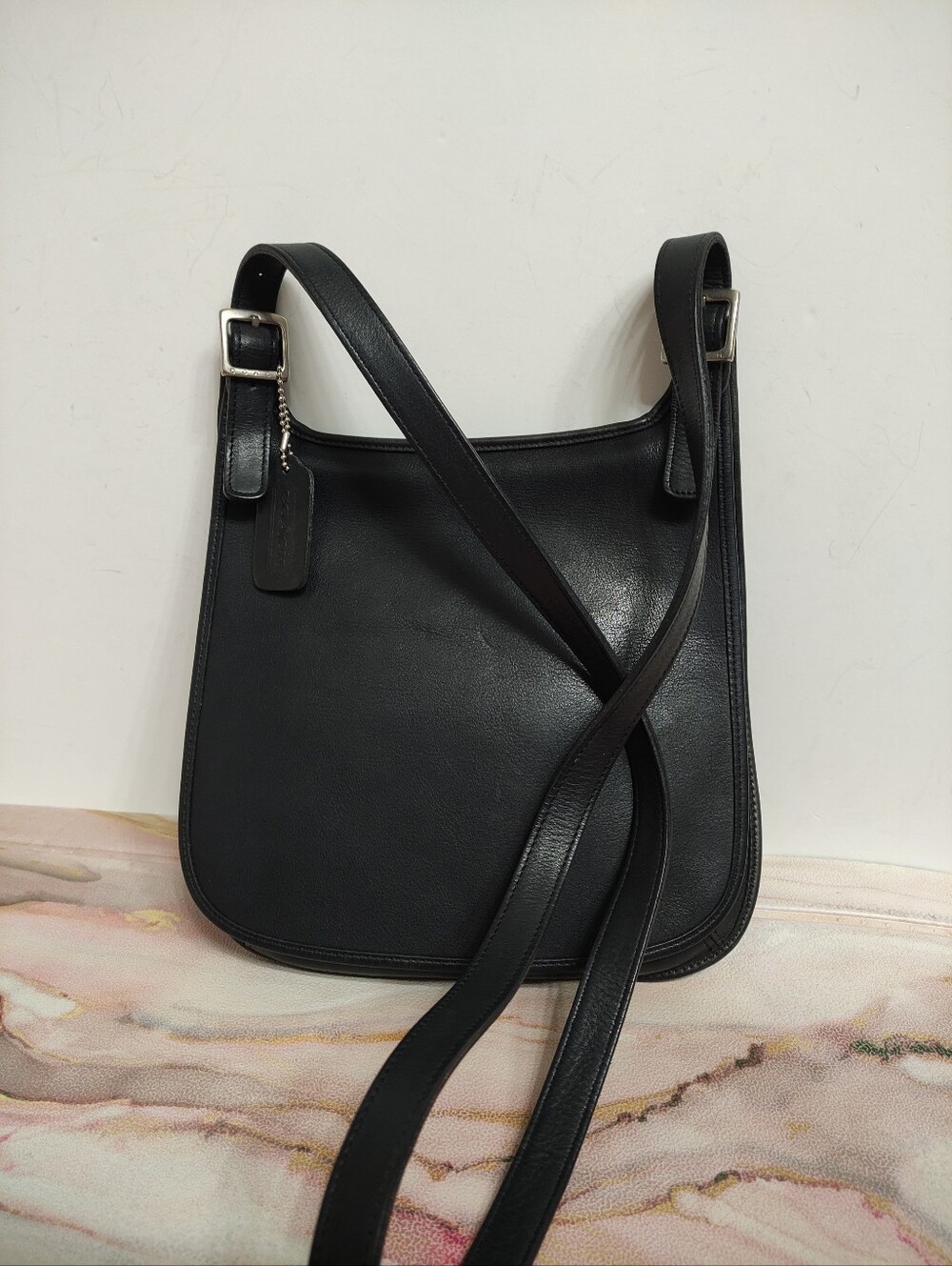 Vintage Coach 9135 Small Hippie Flap Bag Black